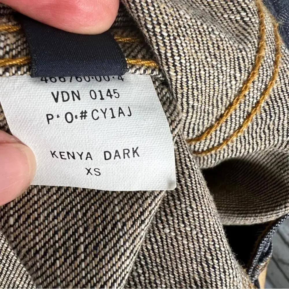 Banana Republic Premium Denim Cropped Dark Wash Jean Jacket Size XS - Picture 14 of 15